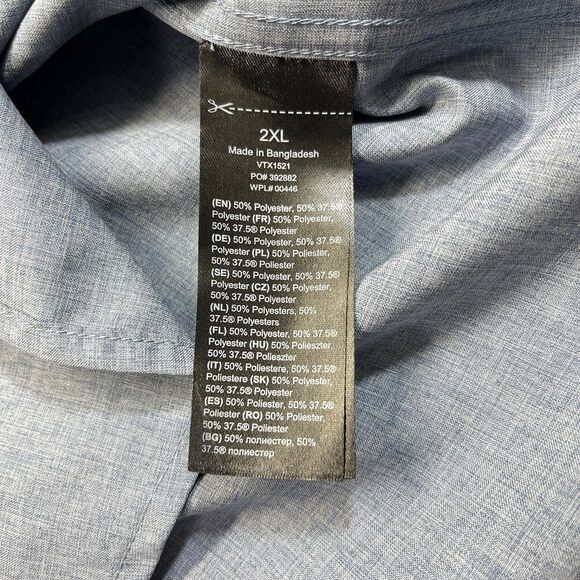 Vertx Recce Technical Shirt Men’s 2XL Blue Snap Front Tactical VTX1521 - Picture 7 of 12